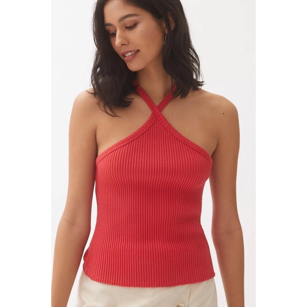 Anthropologie T.La Ribbed Halter Tank